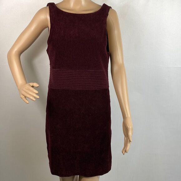 Free People Vivian corduroy burgundy/plum sleeveless mini dress size M - Picture 2 of 8
